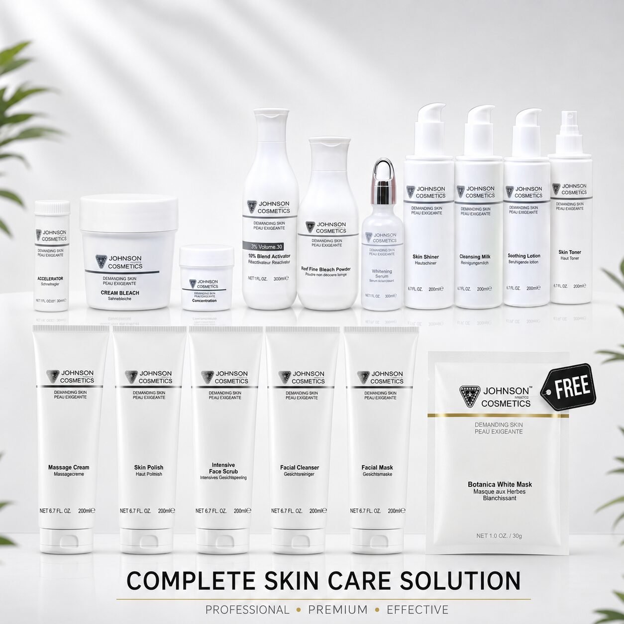 Johnson White Cosmetics Complete Facial Kit (Pack of 13) + FREE Botanica Mask (30gm)