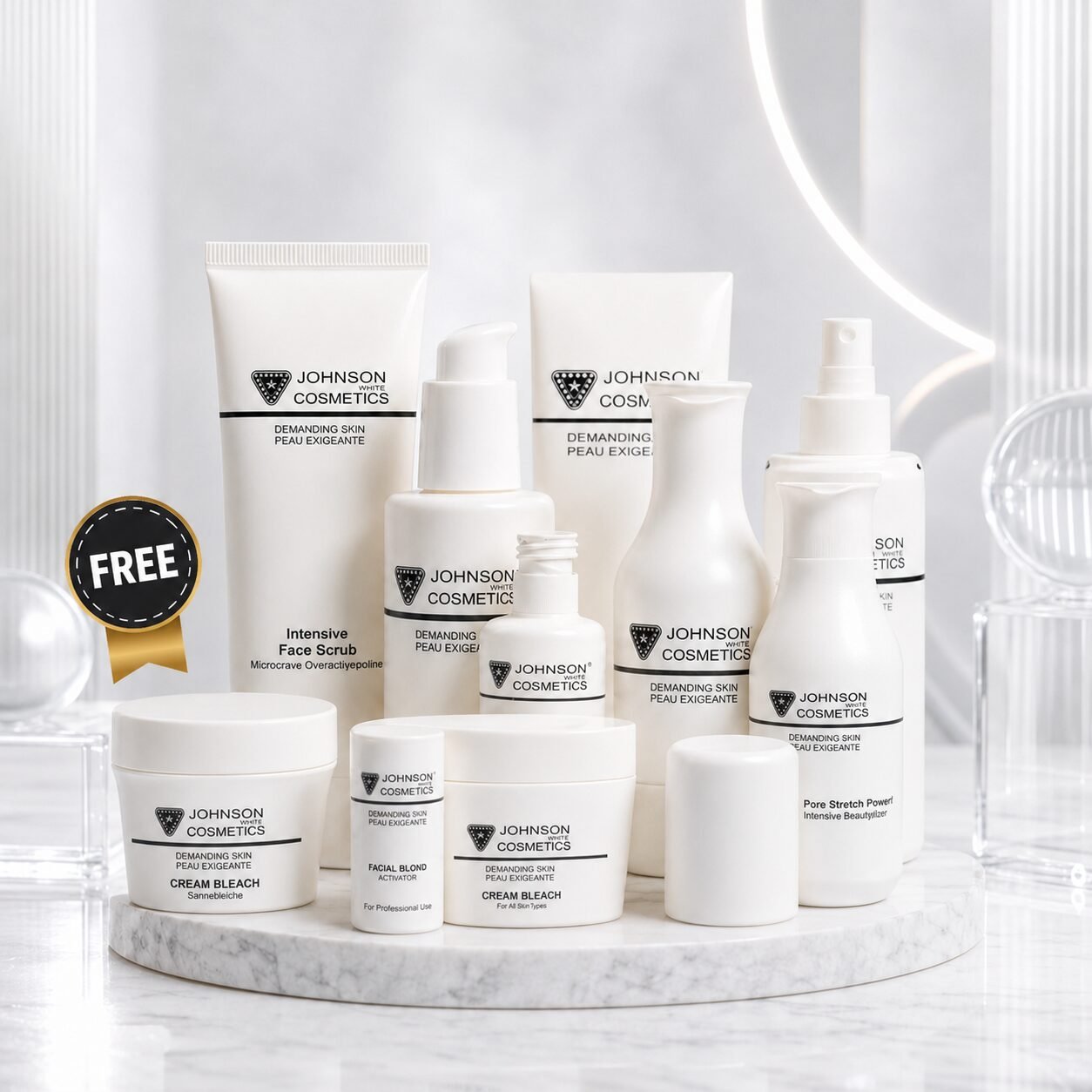 Johnson White Cosmetics Facial Kit (Pack of 6) + FREE Bleach Cream (28gm)