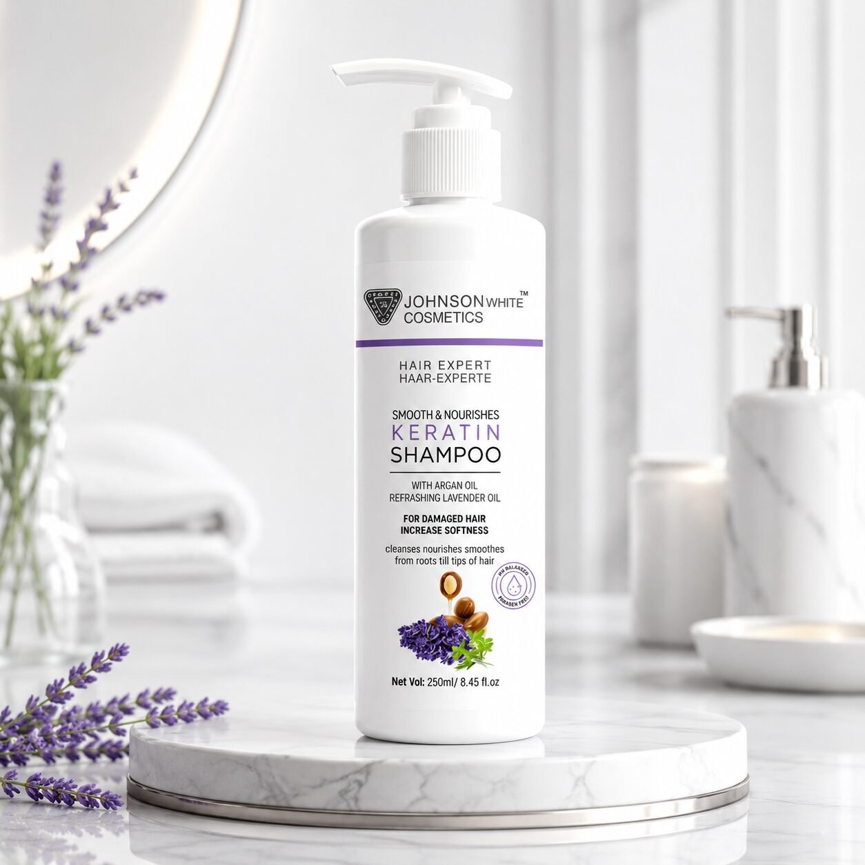 Johnson White Cosmetics Hair Expert Nourishes Keratin Shampoo (250ml)
